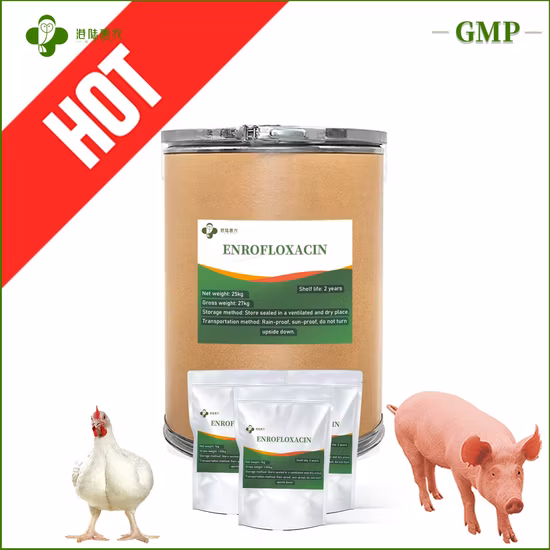 Factory Hot Sale Enrofloxacin CAS 93106-60-6 Veterinary Antibiotic API with GMP